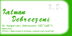 kalman debreczeni business card